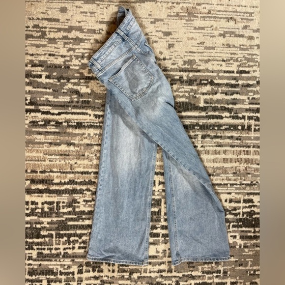 H&M Highrise Wide Leg Cotton Faded Blue Jeans Size 4 - Picture 14 of 14